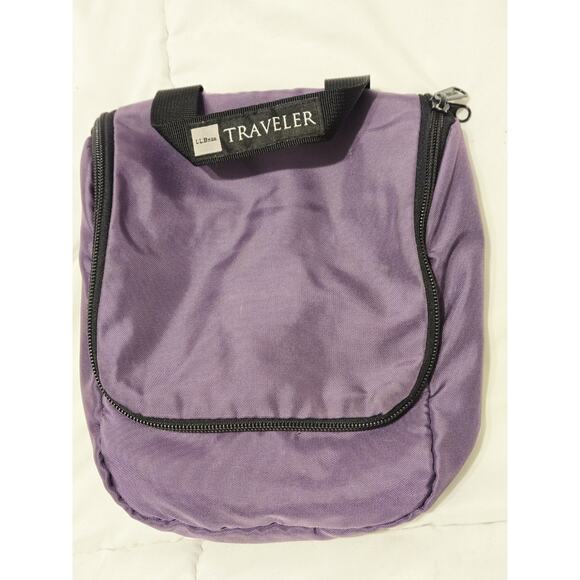 Vtg L.L. Bean Hanging Travel Purple Bag Toiletries Shaving Nylon Swivel Hook - Picture 2 of 8